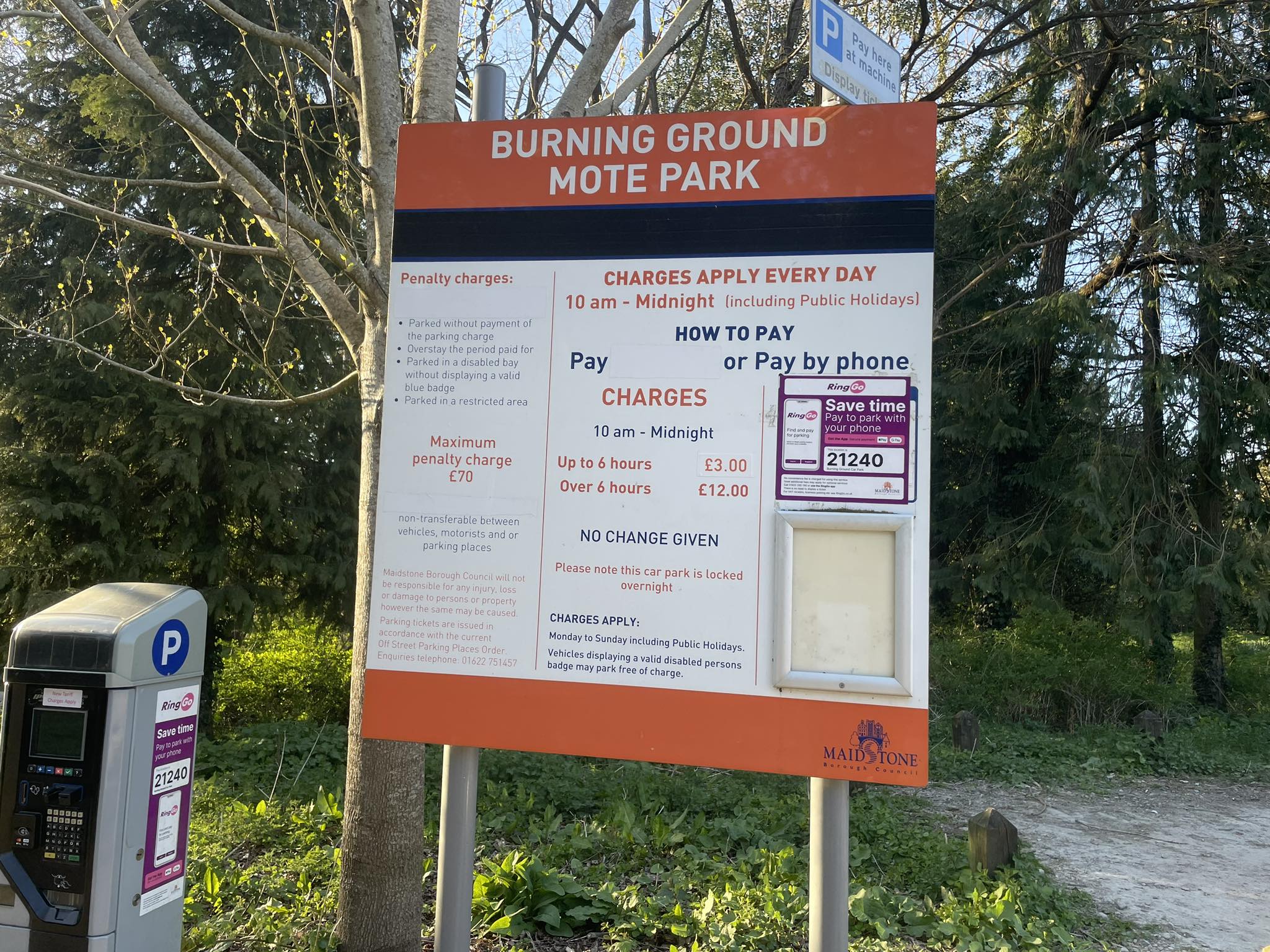 Burning Ground car park close to the Clinic in Bearsted, Maidstone Kent